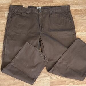 Mens Brown Schmidt Workwear Utility Work Jeans Pants, Size 46 x 32, NEW nwt